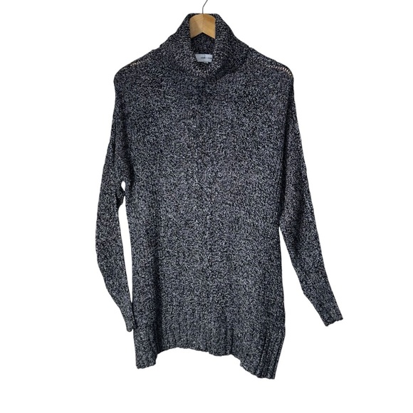 John + Jenn Grey Black Knit Turtleneck Tunic Sweater Size Small - Picture 2 of 10